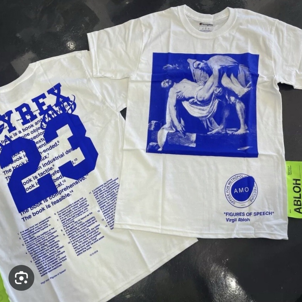 OFF-WHITE x VIRGIL ABLOH x CHAMPION x ICA Pyrex 23 T-SHIRT SZ XL  100% AUTHENTIC
